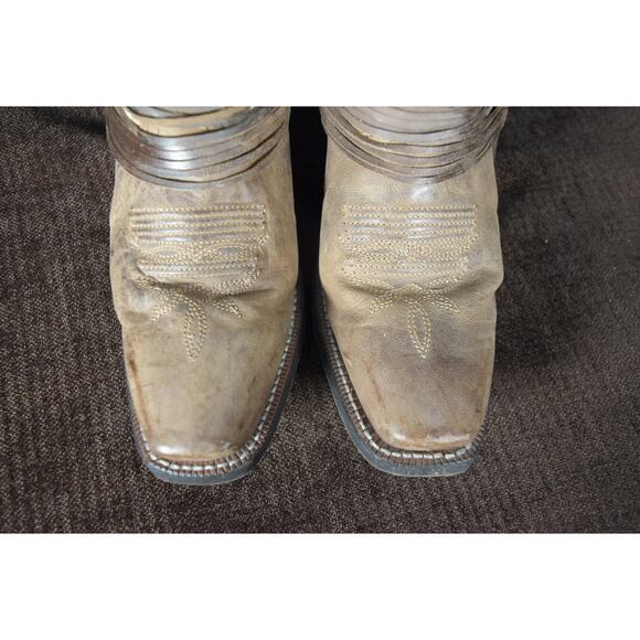 Laredo Women's Authentic Western Sand White Leather Cowboy Boots 51091 Myra 7M - Picture 9 of 15